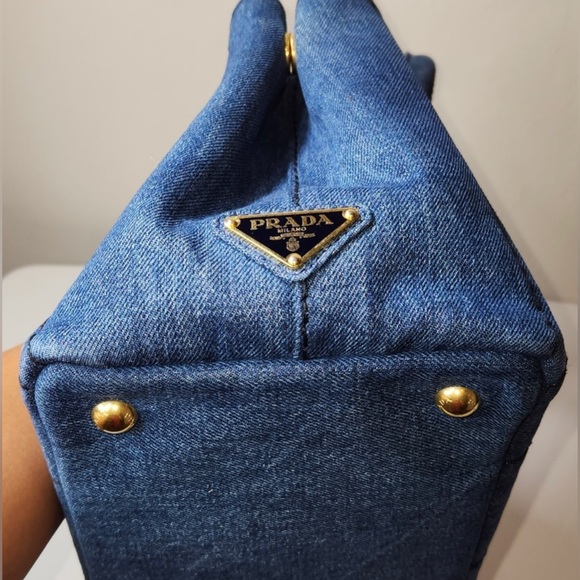 PRADA DENIM Canapa bag with shoulder strap! Like new! COA included/Posh authen! - Picture 7 of 10